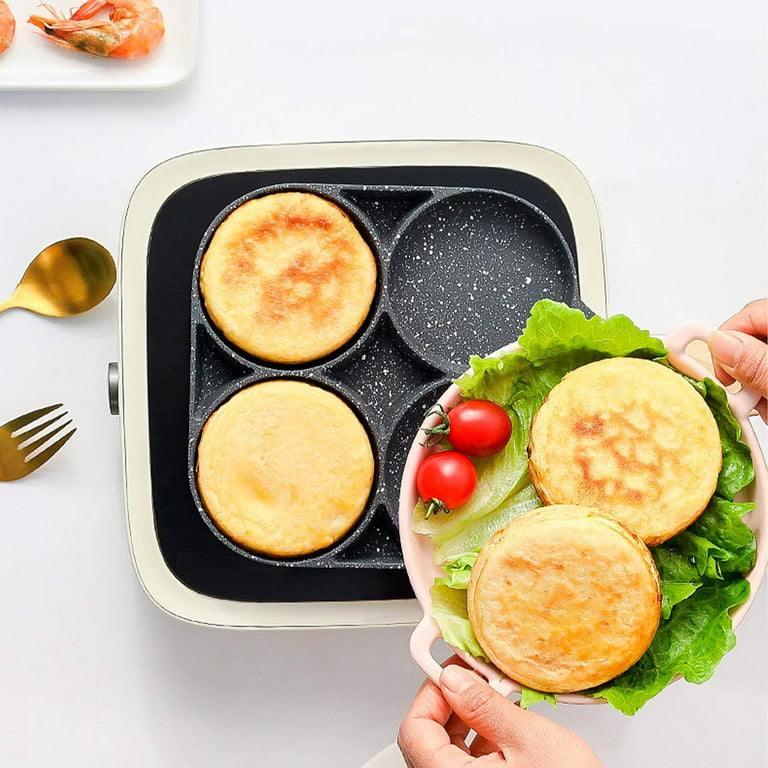 Four Hole Nonstick Egg Burger Frying Pan Pan Induction Cooker Universal  Mini
