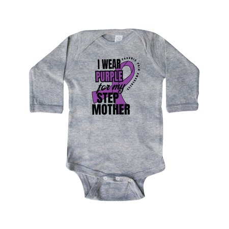 

Inktastic Chronic Pain I Wear Purple For My Step Mother Gift Baby Boy or Baby Girl Long Sleeve Bodysuit