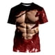 thumbnail image 4 of Camisetas de Manga Larga de los Hombres Casual Muscle Print Graphic Tee, Camiseta de Cuello de Tripulación de Manga Corta para las Vacaciones Diarias, 4 of 9