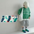thumbnail image 5 of Ajziojiro Kids Girls Boys Cotton Socks for Toddler Cute Low Cut Crew Dinosaur Socks Baby Cartoon Students Thick Socks 1-12Y Boys Girls Fall Mid-Calf Cotton Socks, 5 of 9