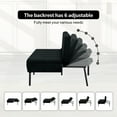 thumbnail image 5 of BSHTI 63.39" Futon Sofa Bed with 5 Adjustable Positions – Polyester Fabric Convertible Sleeper Couch with Iron Frame, Clean-Lined Modern Design for Living Room, Apartment, Office, Dormitory, Black, 5 of 10