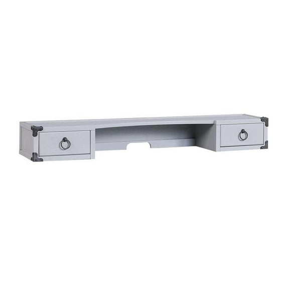 Bowery Hill Transitional Wood Desk Hutch in Gray