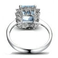 thumbnail image 2 of Beautiful 1.50 Carat blue topaz and diamond halo engagement ring in white gold, 2 of 4