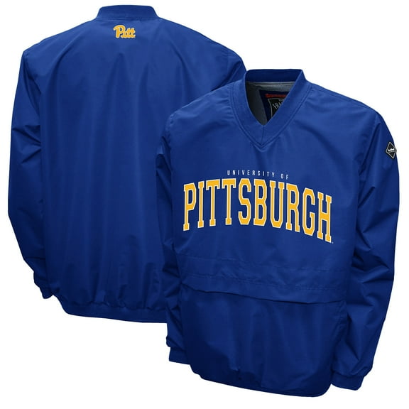 Men's Franchise Club Royal Pitt Panthers Members Windshell V-Neck Pullover Jacket