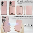 thumbnail image 3 of Allytechgroup 2 in 1 Wallet Case for Samsung Galaxy Z Fold 7, Detachable Magnetic Cards Slots Shockproof Wireless Charging Support Anti-Scratch PU Leather Phone Cover for Galaxy Z Fold 7, Rosegold, 3 of 11
