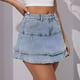 thumbnail image 5 of Falda corta vaquera para mujer: diseño moderno y sexy que estiliza la figura, tejido elástico cómodo, combina con tops para discotecas/fiestas/vacaciones., 5 of 5