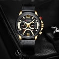 thumbnail image 6 of Mens Luxury Watches Business Chronograph Dress Waterproof Leather Strap Analog Quartz Wrist Watch, 6 of 6