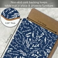 thumbnail image 2 of CounterArt "Navy Floral Sketch" Hardboard Tabletop Placemats 4-Pack, 2 of 7