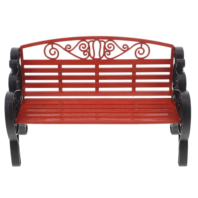 Retro Style Small Park Bench Model for Decoration ABS Material Multi Color Enhancing Cognitive Ability 3.5 x 1.5 inches