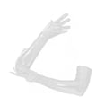 thumbnail image 4 of Guantes de charol antideslizantes, de moda, largos hasta el codo, para discotecas de noche. blanco, 4 of 9