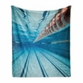 thumbnail image 1 of Sports Soft Flannel Fleece Blanket, Swimming Pool Underwater View Relaxing Exercise Hobby Leisure Activity Theme Picture, Cozy Plush for Indoor and Outdoor Use, 50" x 70", Sky Blue, by Ambesonne, 1 of 6