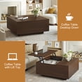 thumbnail image 2 of GUNAITO Lift Top Coffee Table with Storage, Square Coffee Table and modern Farmhouse Centre Table for Living Room, Walnut, 2 of 8