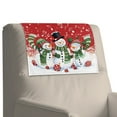 thumbnail image 4 of SCRAWLGOD Christmas Snowman Ornament Ball Musical Note Print 1 Pcs Non Slip Headrest Protector PU Leather Sofa Headrest Cover for Recline Chair Head Protector Cover for Furniture,Living Room,17x27in, 4 of 7