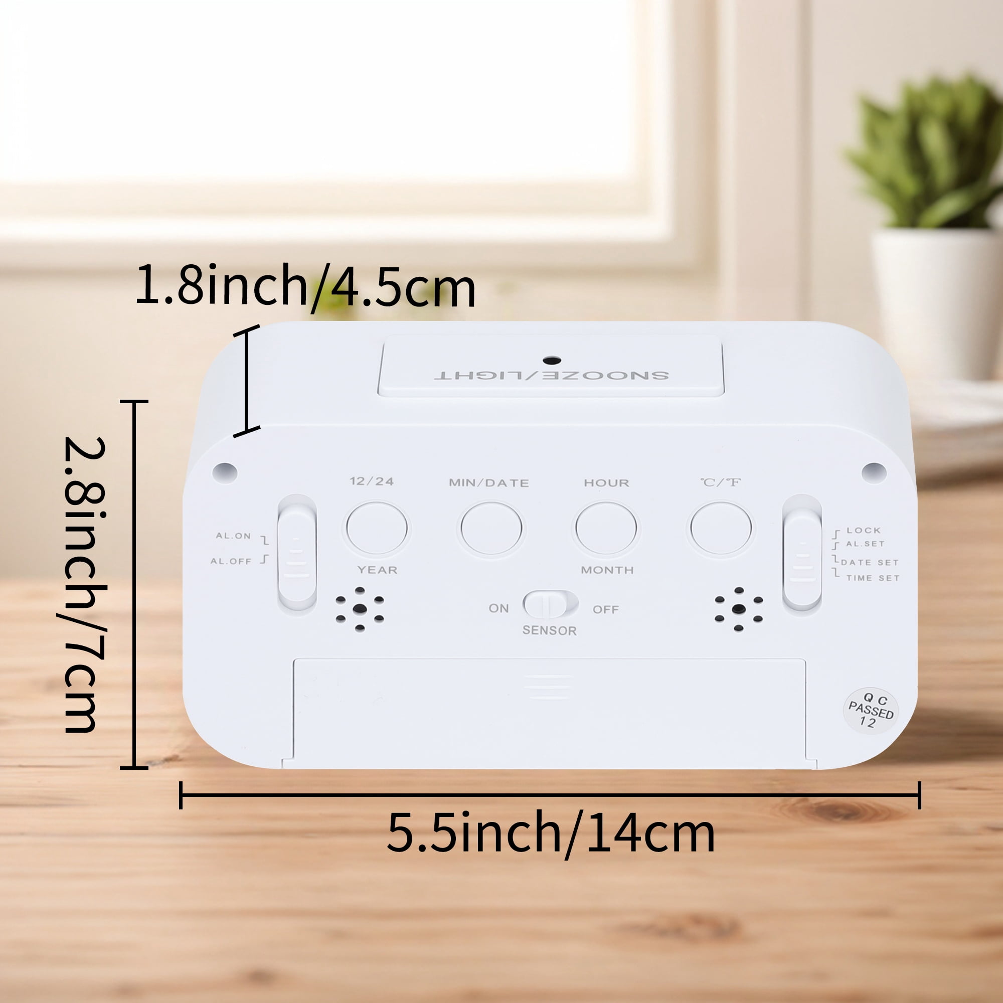 Unique Bargains 2 Pcs Small Digital Alarm Clock 5.5 x 2.8 x 1.8 in White