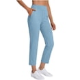 thumbnail image 5 of Hxshgdsn Womens Golf Long Pants Stretchy Breathable High Waist Sportwear Casual Vacation Outfits（Blue/2XL）, 5 of 9