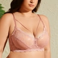 thumbnail image 2 of Women's Minimizer Bra Full Coverage Sheer Lace Bra Underwire Unlined Bra(Pink,38C), 2 of 7