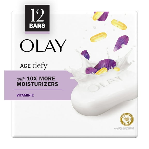 Olay Age Defying Beauty Bar Soap for Women, All Skin Types, 3.17 oz, 12 Ct