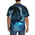 thumbnail image 3 of Xecao Celestial Ram Night Sky Men's Casual Short-sleeved Shirt, a button-up collared shirt with a pocket-Medium, 3 of 5