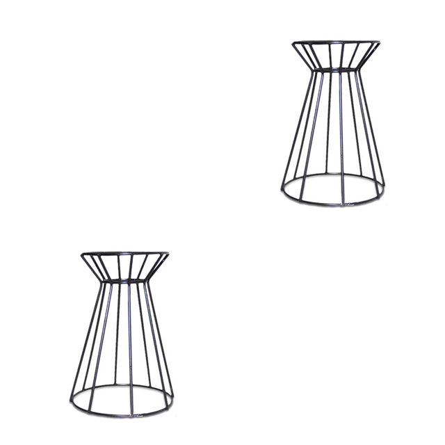 Ounissouiy Soporte geométrico para plantas de aire, centro de , soporte decorativo para vacaciones, maceta para cultivo, librería, decoración Negro 2Conjunto