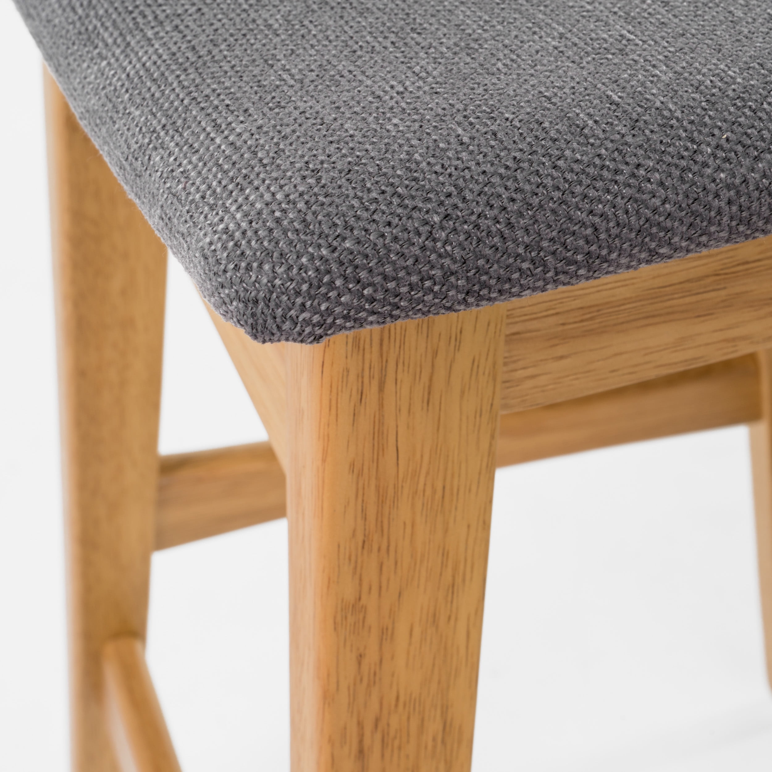 Noble House Jackie Mid-Century Modern Bar Stools, Set of 2, Natural Oak, Dark Grey