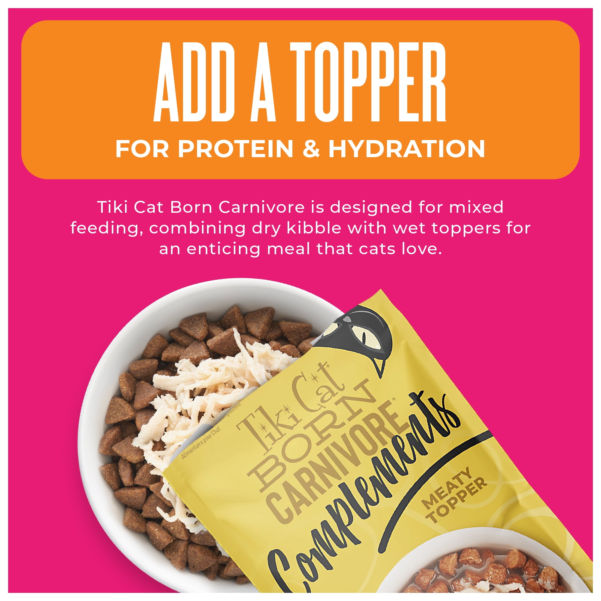 Tiki Cat Born Carnivore Wet Cat Food, Mousse, Tuna & Shrimp Recipe in Tuna Broth, 2.4 oz. Pouch