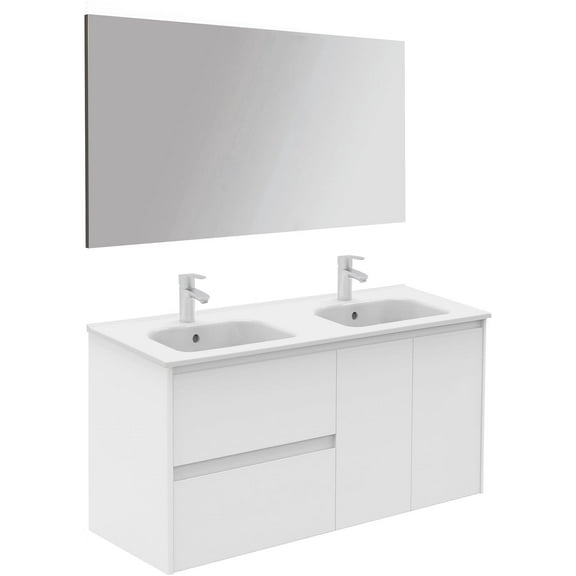 Ws Bath Collections Ambra 120 Dbl Pack 1 Ambra 48" Wall Mounted Double Basin Vanity Set -
