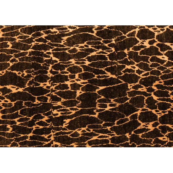 Ahgly Company Indoor Rectangle Oriental Orange Modern Area Rugs, 2' x 3'