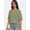 thumbnail image 5 of Women's Short Sleeve Crew Neck T-Shirt - Relaxed Fit, Soft Casual Tee, 5 of 6