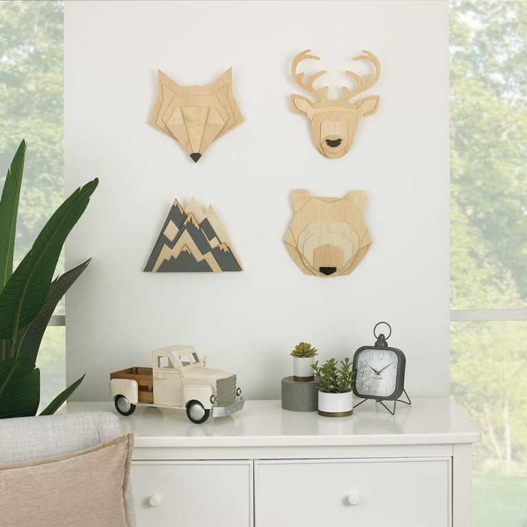 Little Love by NoJo Bear Head Layered Natural Wood Wall Decor Walmart