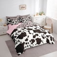 thumbnail image 2 of Homewish Bohemian Farm Animals Print 7-Piece Twin Bedding,Vintage Paisley Bedding Comforter Set,Pink,Pink Reversible, 2 of 8
