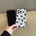 thumbnail image 6 of Cute Kawaii Black Cat Bow Flowers Wavy Frame Hard Phone Case Compatible with iPhone Case (White,iPhone 15 Pro Max), 6 of 6