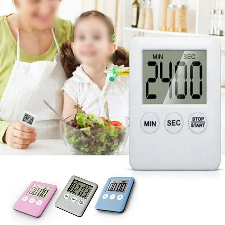 Digital Kitchen Timer with Mute/Loud Alarm Switch ON/Off Switch, 12 Hour  Clock & Alarm, Strong Magnet and Simple Operation, Count Up & Count Down  for