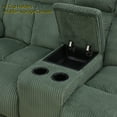 thumbnail image 3 of Aukfa 3-Piece Recliner Sofa Set - 78" Loveseat Recliner with w/ Cupholder&Console for Living Room, Green, 3 of 10