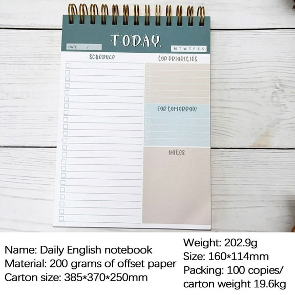 SDJMa Weekly Planner,Sheets Spiral - Desk Notepad with Multiple Sections,Todo Agenda Plan,Weekly To Do List Notepad with Checklist (B)