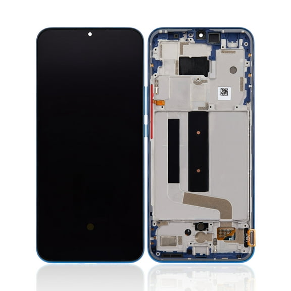 Replacement OLED Assembly With Frame Compatible With Xiaomi Mi 10 Lite 5G (Aftermarket Plus) (Aurora Blue)