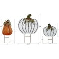 thumbnail image 6 of Fall Decoration Pumpkin Garden Stakes Set of 3 Metal Yard Signs, Decorative Pumpkins for Autumn Halloween Harvest Thanksgiving, Outdoor Lawn Patio Porch Sign Farmhouse Decor (17.5"B+20"+26"B), 6 of 6
