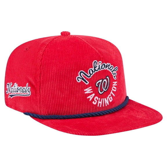 Men's New Era  Red Washington Nationals Full Circle Corduroy-Golfer Adjustable Hat