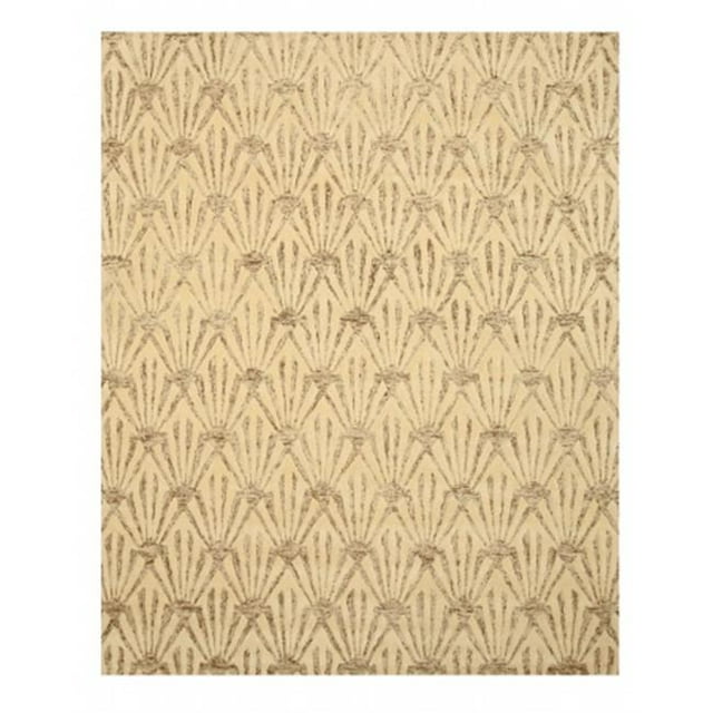 EORC VC1002IV810 7 ft. 9 x 9 ft. 9 Hand Tufted Wool &Viscose Montego Transitional Trellis Rug, Ivory