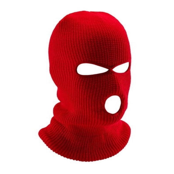 NAMZI Balaclava Mask 3 Holes for Cold Weather, Winter Ski Mask Men's and Women's Thermal Cycle Mask (Red)