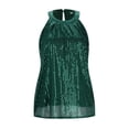 thumbnail image 3 of WEAIXIMIUNG Carnival Women's New Solid Color Sequin Micro Elastic Sequin Vest, 3 of 9