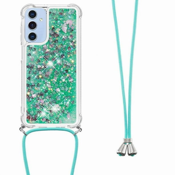 Funda FOXDOCK para Samsung Galaxy A16 con Cuerda Ajustable, Brillo Líquido, Protección Antigolpes y Lente – Ideal para Regalo