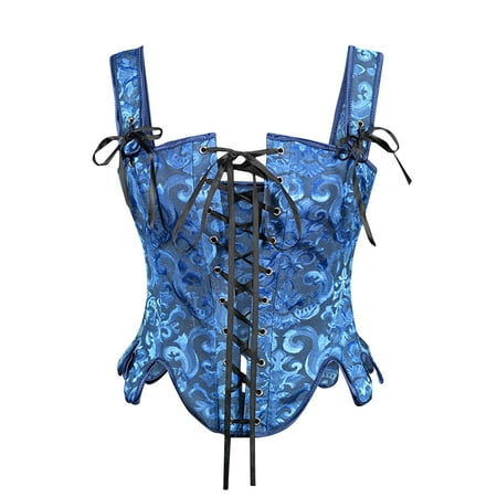 UPPADA Vintage Corset Clearance Plus Size Corset Tops for Women Underbust Corset Belt Overbust Corset with Straps Bodice Corset Lace Up Corset Dress Vintage Crop Top