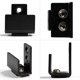 thumbnail image 3 of Sliding Barn Door Bottom Floor Guide,U Shape,Flexible Adjustable Fit Distance,Flush Flat Bottom Design,Wall Mount System,for Door & Cabinet,Black, 3 of 5