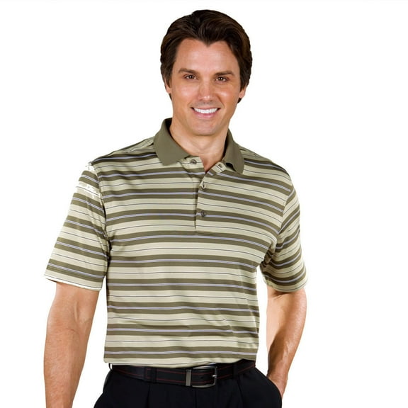 Monterey Club Men's Solar Stripe Texture Golf Polo Shirt #1636