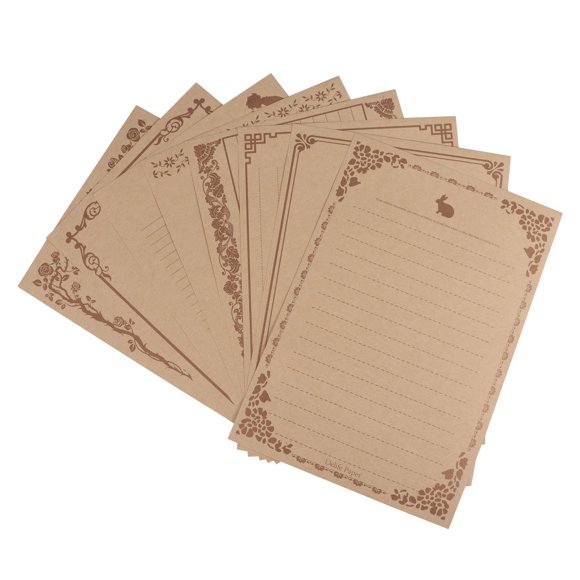 OUNONA 80Pcs Letter Papers with Vintage Style for Home and Office Use 21.1x14.2cm