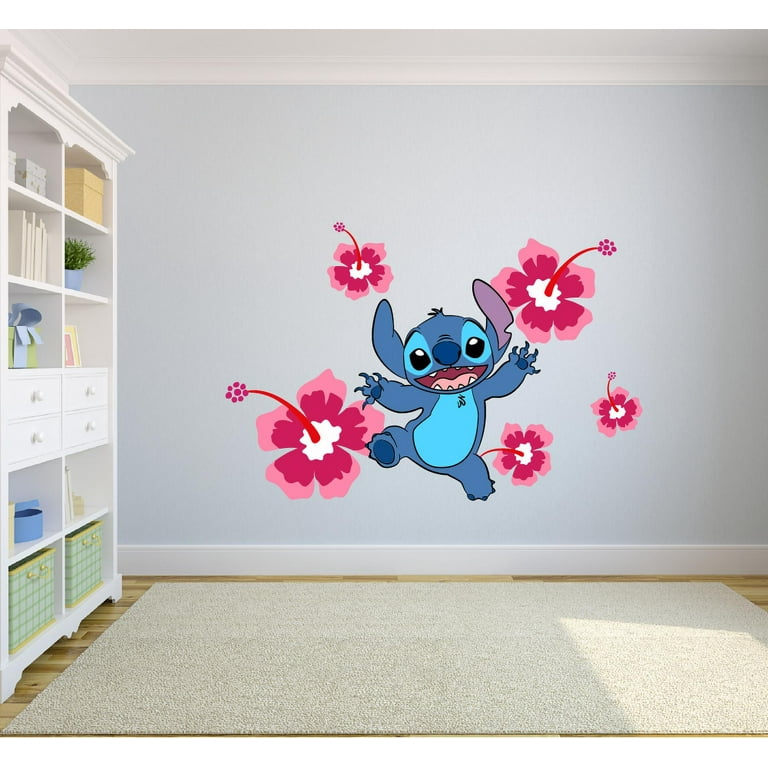 Lilo and Stitch Cartoon Character Wall Art Graphic Decal Sticker Vinyl  Mural Baby Kids Room Bedroom Nursery Kindergarten School House Home Wall  Art Design Removable Peel and Stick 10x8 inch 