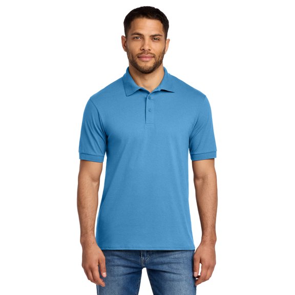 Port & Company Men's Tall Core Blend Comfortable Jersey Knit Polo T-Shirt Aquatic Blue LT