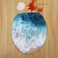 thumbnail image 4 of 1Pc Toilet Seat Cover, 1Pc Bathroom Mat, 1Pc Toilet Seat Mat Bathroom Non-Slip Mat Cover Toilet Lid + Blue Rug Bath Pedestal + Decor, 4 of 6