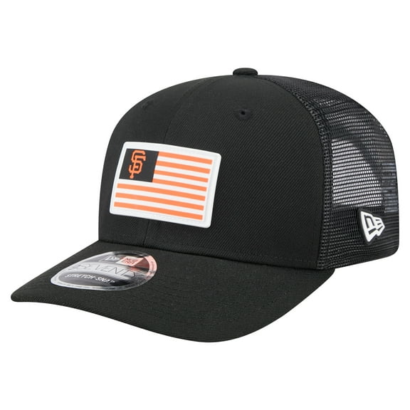 Men's New Era Black San Francisco Giants Flag 9SEVENTY Stretch-Snap Hat