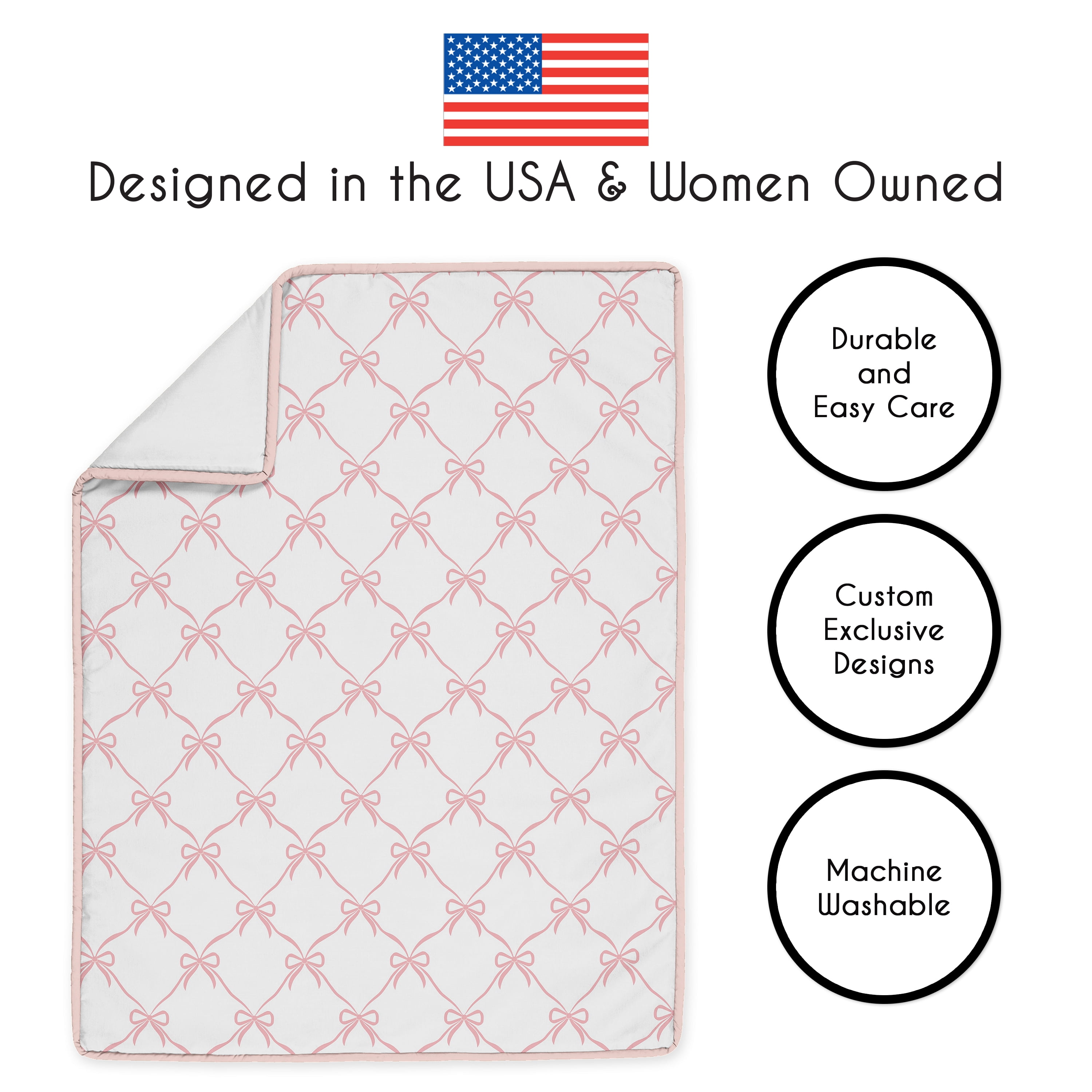 Sweet Jojo Designs Ballerina and Ballet Bows Girl Mini Crib Bedding Set 3 Piece